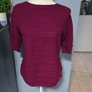 Apt. 9 Women's Short Sleeve Knit Top - Deep Burgundy